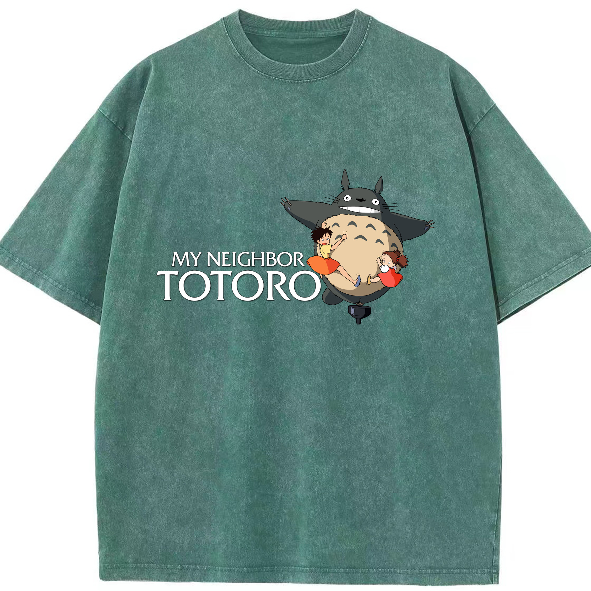 （画像用） となりのトトロ 草壁メイ 草壁サツキ My Neighbor Totoro Satsuki Kusakabe Mei Kusakabe 綿100% ヴィンテージ風 半袖Tシャツ（フロントプリント）